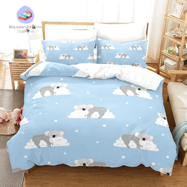 Housse de Couette Koala Bleu